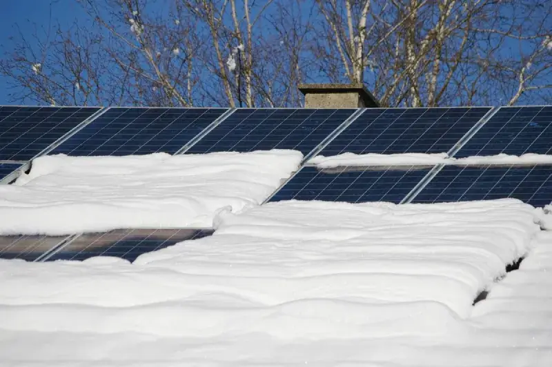 Solar Panel covered in Snow