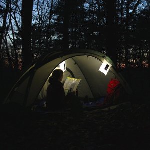 Solar powered camping tent