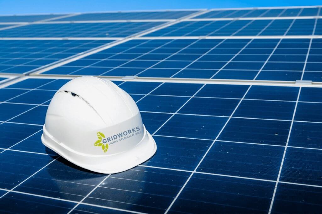 Gridworks headgear on solar panel
